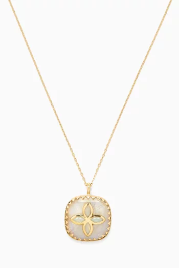 Bowie Moonstone Necklace in 9kt Yellow Gold