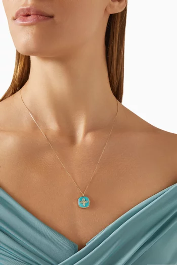Bowie Turquoise Necklace in 9kt Yellow Gold