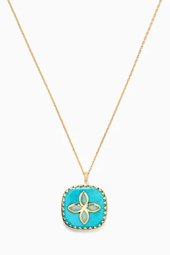 Bowie Turquoise Necklace in 9kt Yellow Gold