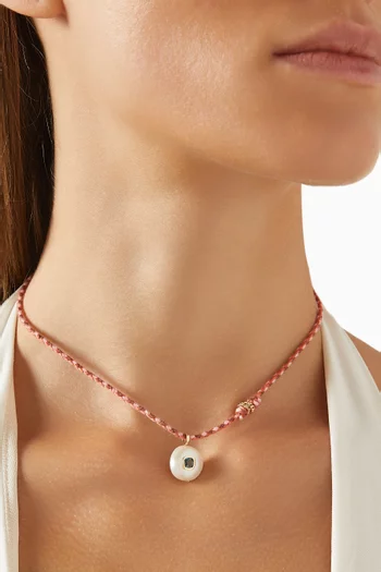 Eddie Topaz & Pearl Necklace in 9kt Gold