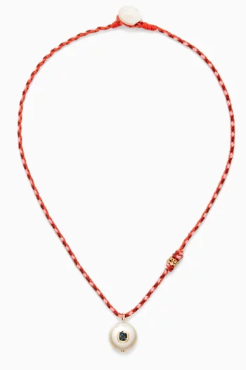 Eddie Topaz & Pearl Necklace in 9kt Gold