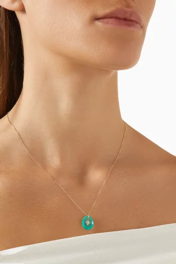Gina Diamond & Resin Necklace in 9kt Gold