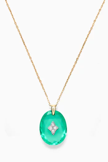 Gina Diamond & Resin Necklace in 9kt Gold