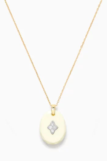Gina Diamond & Resin Necklace in 9kt Gold