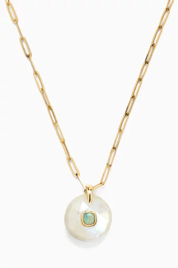 Milo Moonstone Necklace in 9kt Yellow Gold