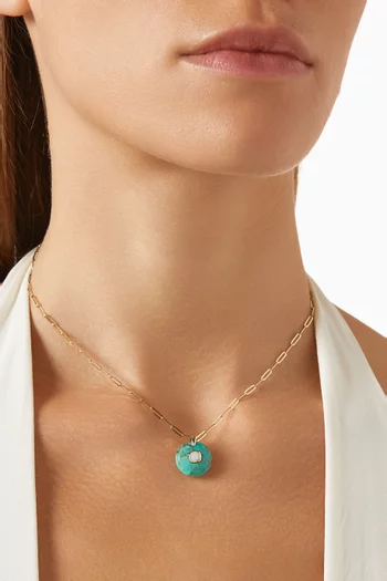 Milo Turquoise Necklace in 9kt Yellow Gold