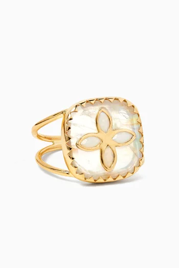 Bowie N°2 Moonstone Ring in 9kt Gold