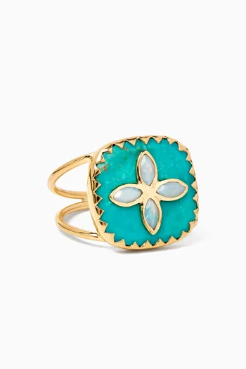 Bowie N°2 Turquoise Ring in 9kt Gold
