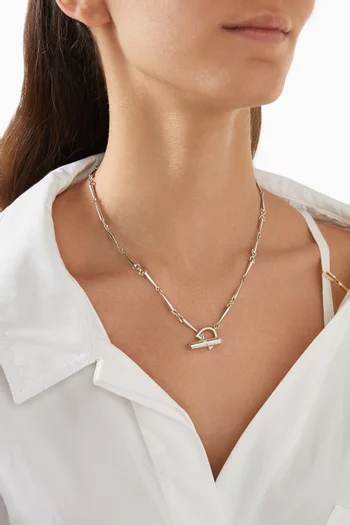 Cousteau Barbell Toggle Necklace in Silver