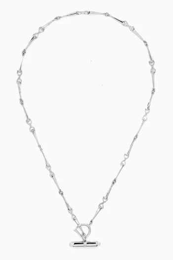 Cousteau Barbell Toggle Necklace in Silver