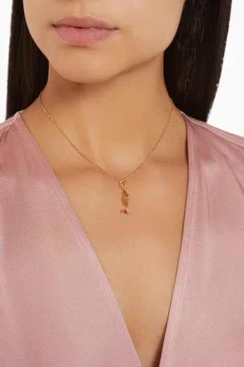 Wavy Fish Charm in 18kt Yellow Gold