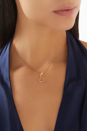 حلية ميستيك بتصميم حدوة حصان مرصعة بالماس أصفر عيار 18