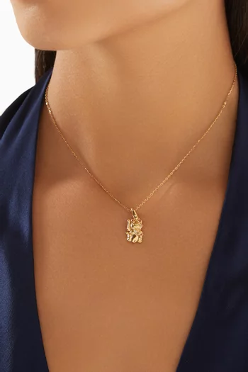 حلية لاكي كات مرصعة بالماس ذهب أصفر عيار 18