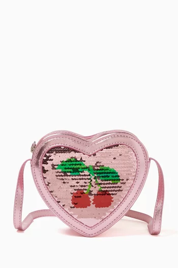 Heart Sequinned Crossbody Bag