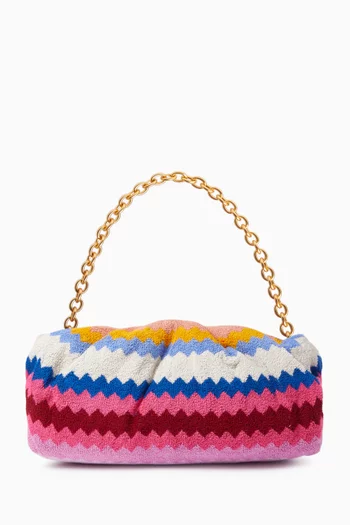 Large Zigzag Towelling Shoulder Bag in Cotton-terry