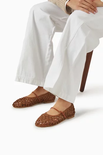 Balla Weave Ballet Flats in Nappa Leather