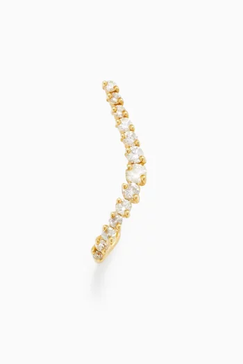 Chip Line Wave Diamond Single Earring in 18kt Gold