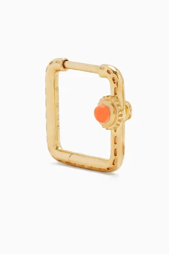 Mini Creoles Coral Gusset Single Earring in 9kt Gold