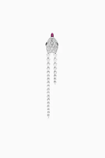 Python Diamond Single Earring in 9kt White Gold