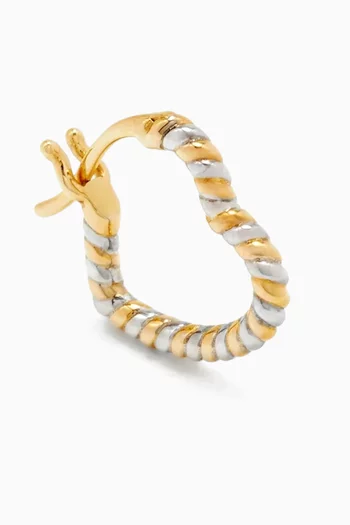 Mini Creole Twisted Heart Single Earring in 9kt Gold