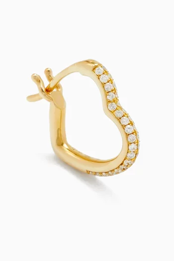 Mini Creole Heart Diamond Single Earring in 9kt Yellow Gold