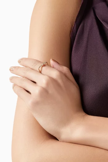 Mini Coral Gusset Ring in 9kt Yellow Gold