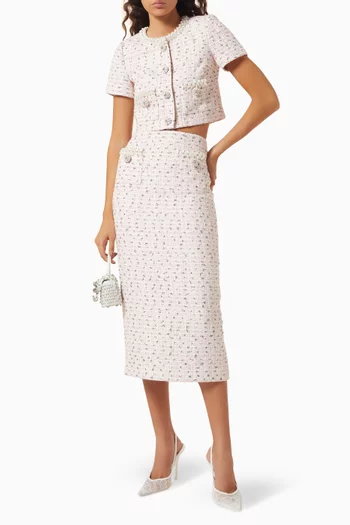 Pearl-embellished Top in Boucle