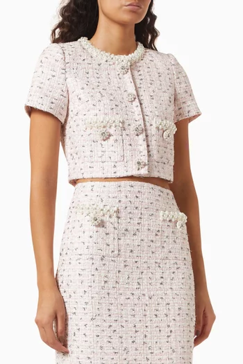 Pearl-embellished Top in Boucle