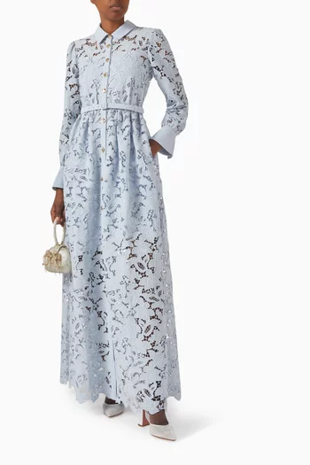 Belted Maxi Dress in Lace