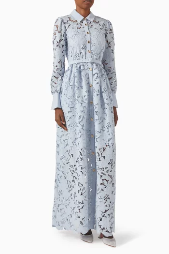 Belted Maxi Dress in Lace