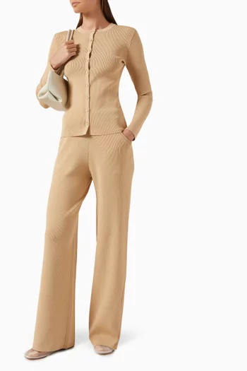 Rib-knit Straight-leg Pants
