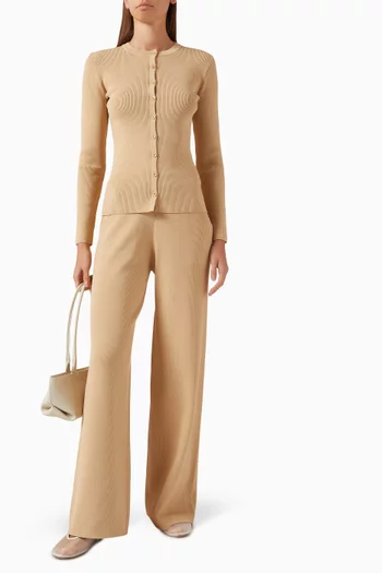 Rib-knit Cardigan in Viscose Blend