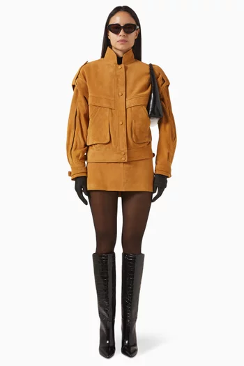 Oversized Jacket in Suede Leather