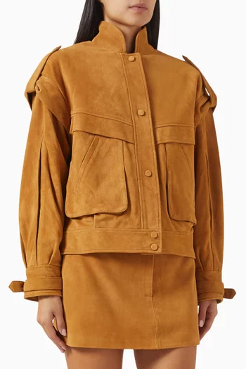 Oversized Jacket in Suede Leather