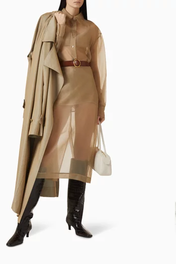 Peri Sheer Midi Skirt in Silk-blend