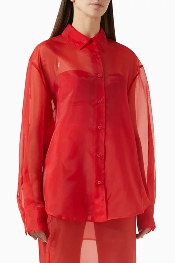 Peri Sheer Shirt in Silk-blend