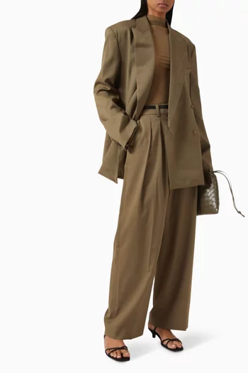 Daytona Pleated Pants in Woven-fabric