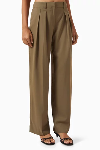 Daytona Pleated Pants in Woven-fabric