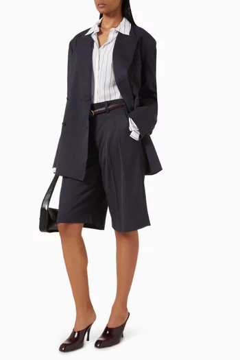 Bilbao Pleated Bermuda Shorts in Woven-fabric