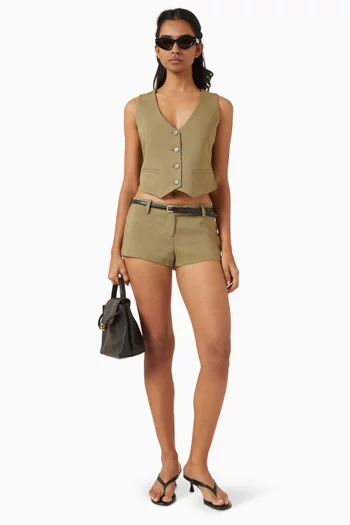 Roma Mini Shorts in Wool-blend