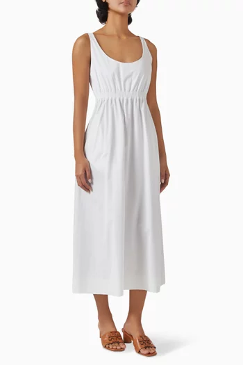 فستان متوسط الطول قطن بوبلين مقوى