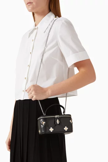 Kira Clover Vanity Case in Quilted Leather