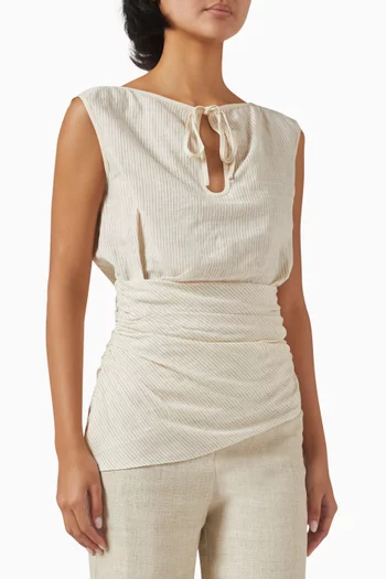 Aveline Top in Linen-cotton Blend