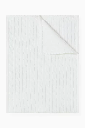 بطانية منسوج بغرزة الضفيرة قطن