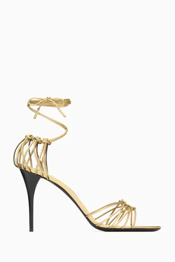 Babylone 90 Sandals in Metallic Leather