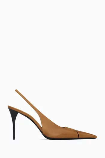 Babylone Breteuil 90 Slingback Pumps in Leather
