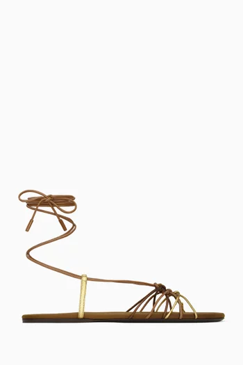 Babylone Sandals in Smooth & Metallic Leather