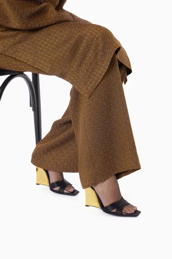 Lucienne Wedge 110 Sandals in Satin Crepe