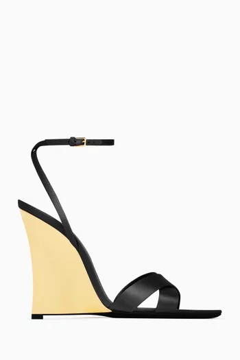 Lucienne Wedge 110 Sandals in Satin Crepe