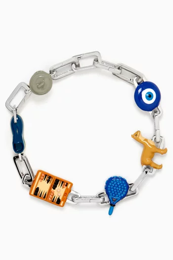 Constance Charm Bracelet in Enamel & Sterling Silver